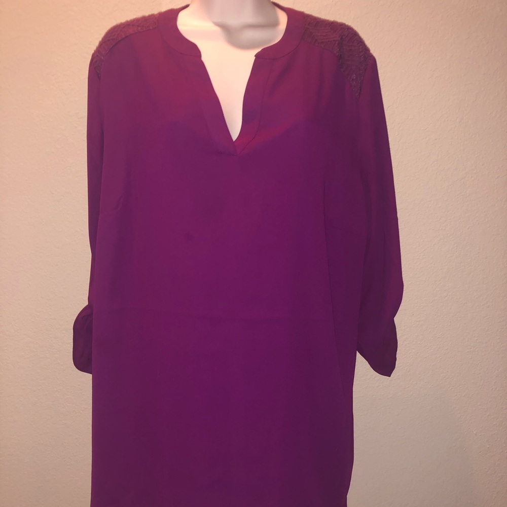 CATO - Purple/Bright Plum Top w/ Details on Back